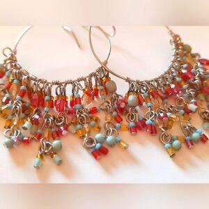 2$20 Colorful Beaded Hoop Earrings